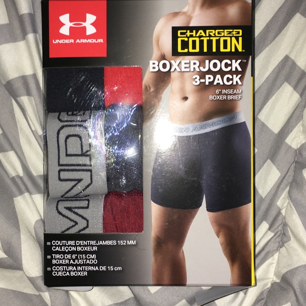 mens under armour cotton charge boxer jock 3 pack